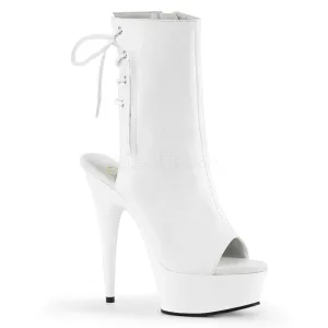 DELIGHT-1018  White Faux Leather/White