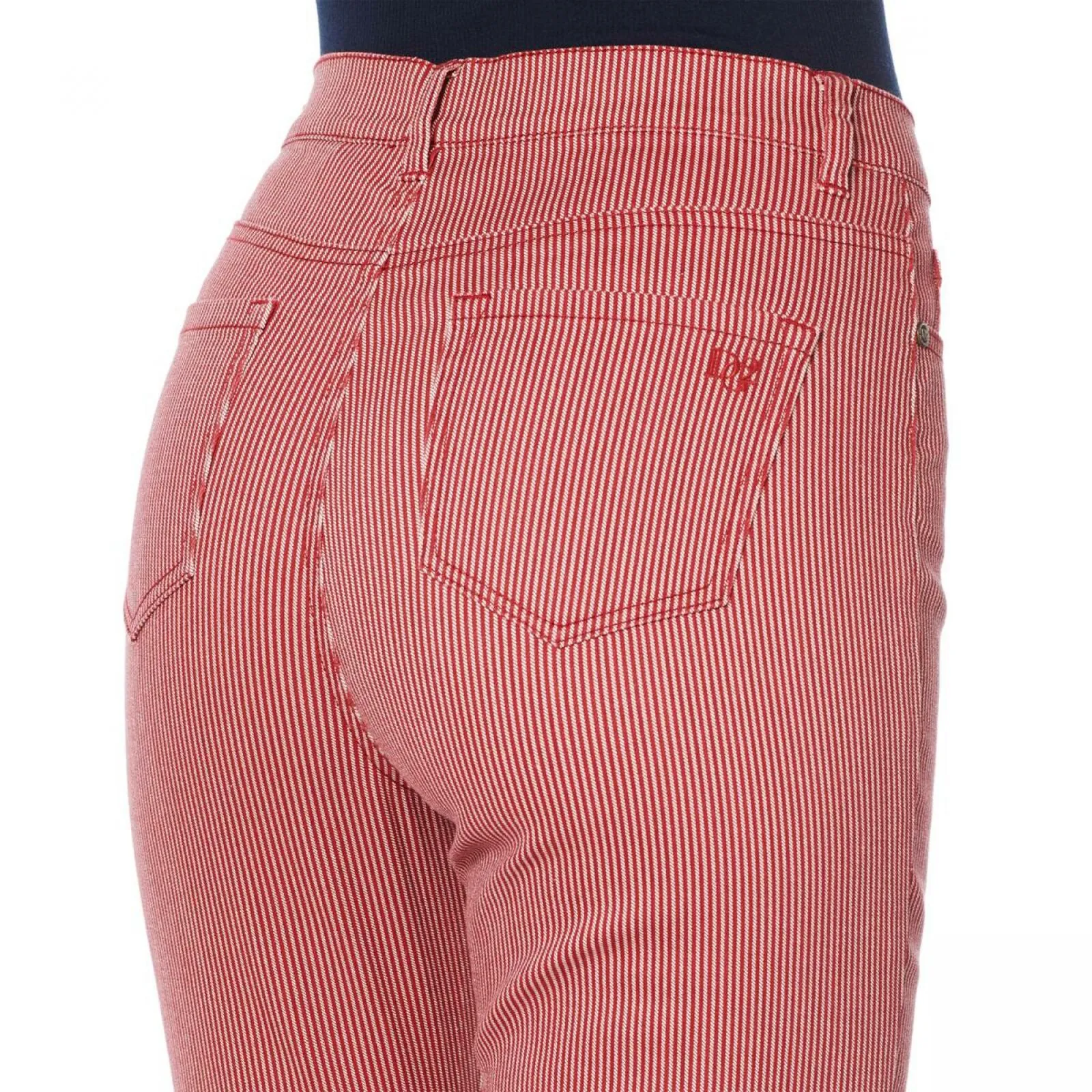 DG2 by Diane Gilman Women's Petite Classic Stretch Pinstripe Crop Jeans