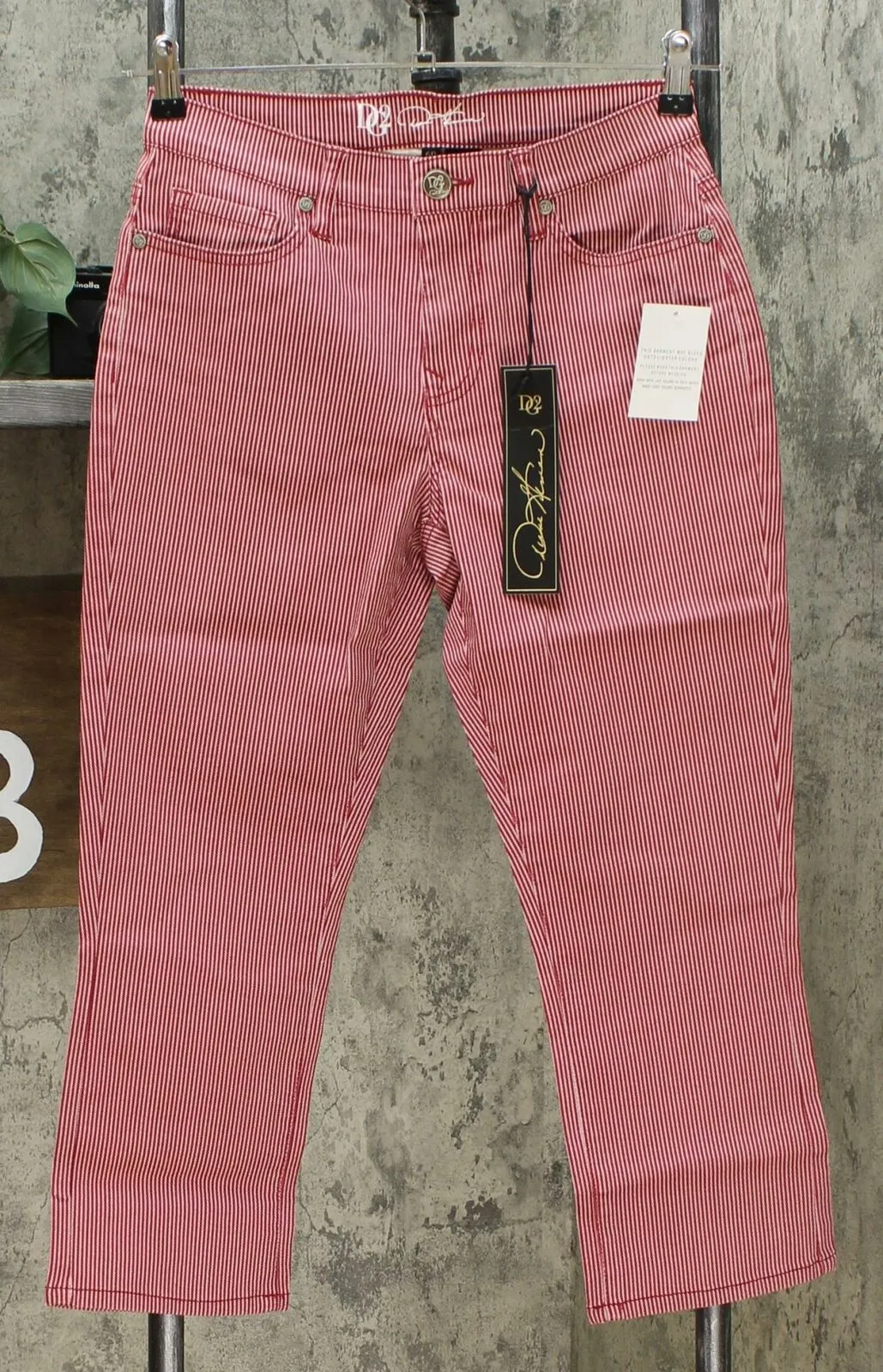 DG2 by Diane Gilman Women's Petite Classic Stretch Pinstripe Crop Jeans