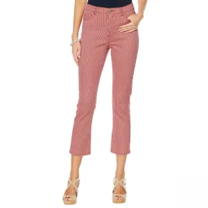 DG2 by Diane Gilman Women's Petite Classic Stretch Pinstripe Crop Jeans