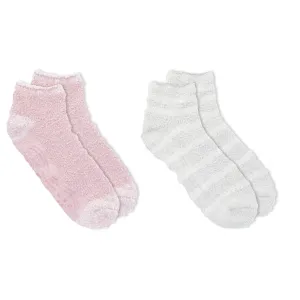Dr. Scholl's Women's Soothing Spa Gripper Low Cut Socks 2 Pair Pack - Lavender & Vitamin E Infused, Cozy Comfort