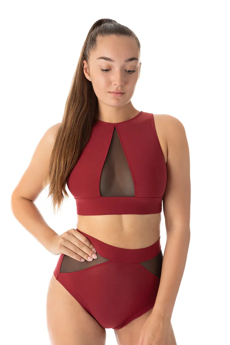 Dragonfly Rachel Sports Bra - Burgundy Mesh