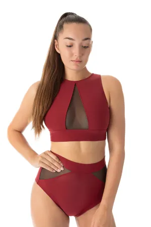 Dragonfly Rachel Sports Bra - Burgundy Mesh