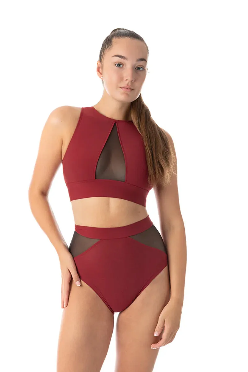 Dragonfly Rachel Sports Bra - Burgundy Mesh