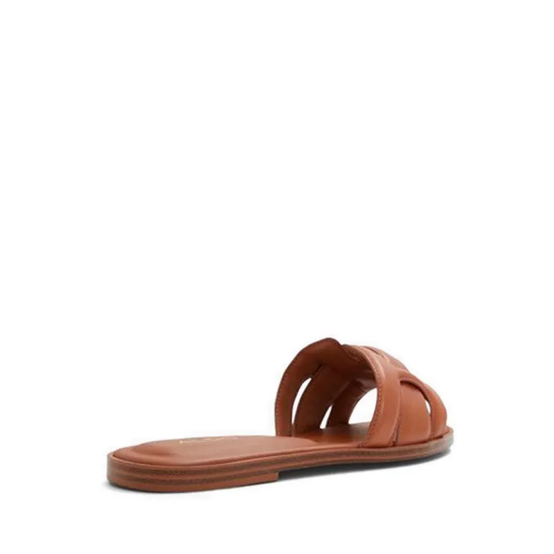 Elenaa Flat Sandals - Medium Brown