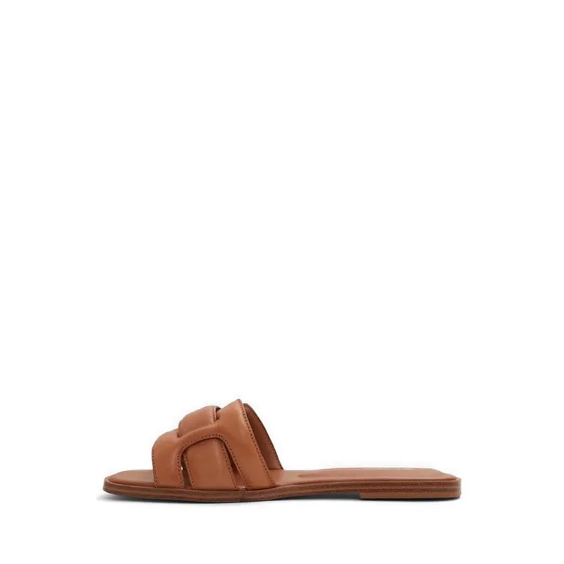 Elenaa Flat Sandals - Medium Brown