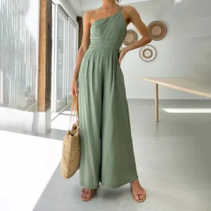 Emberly One-Shoulder One-Piece Jumpsuit