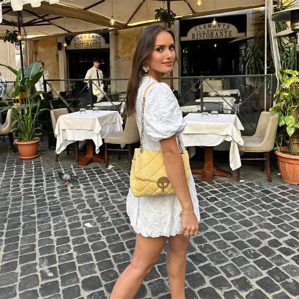 Embroidered Puff-Sleeve Mini Dress | Feminine & Flowy | Elegant Summer Style
