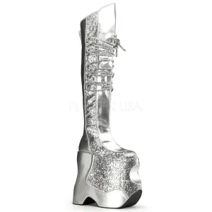 FABULOUS-3035  Silver Crinkle Patent-Glitter