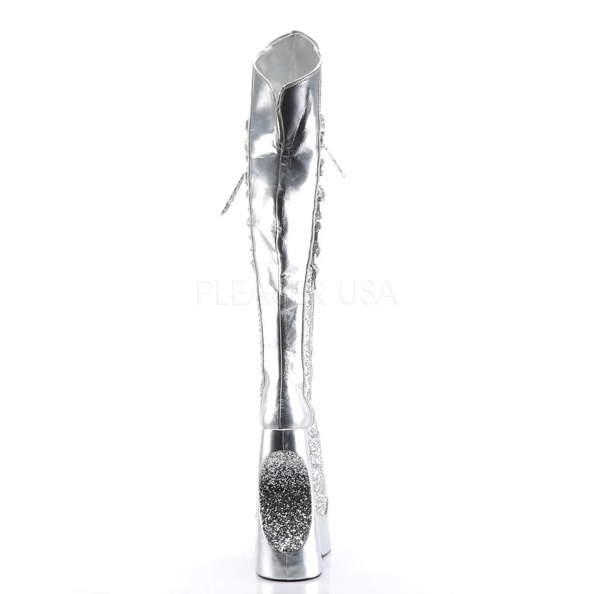 FABULOUS-3035  Silver Crinkle Patent-Glitter