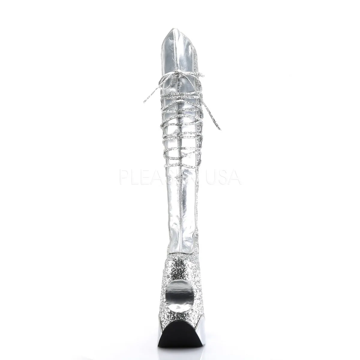 FABULOUS-3035  Silver Crinkle Patent-Glitter
