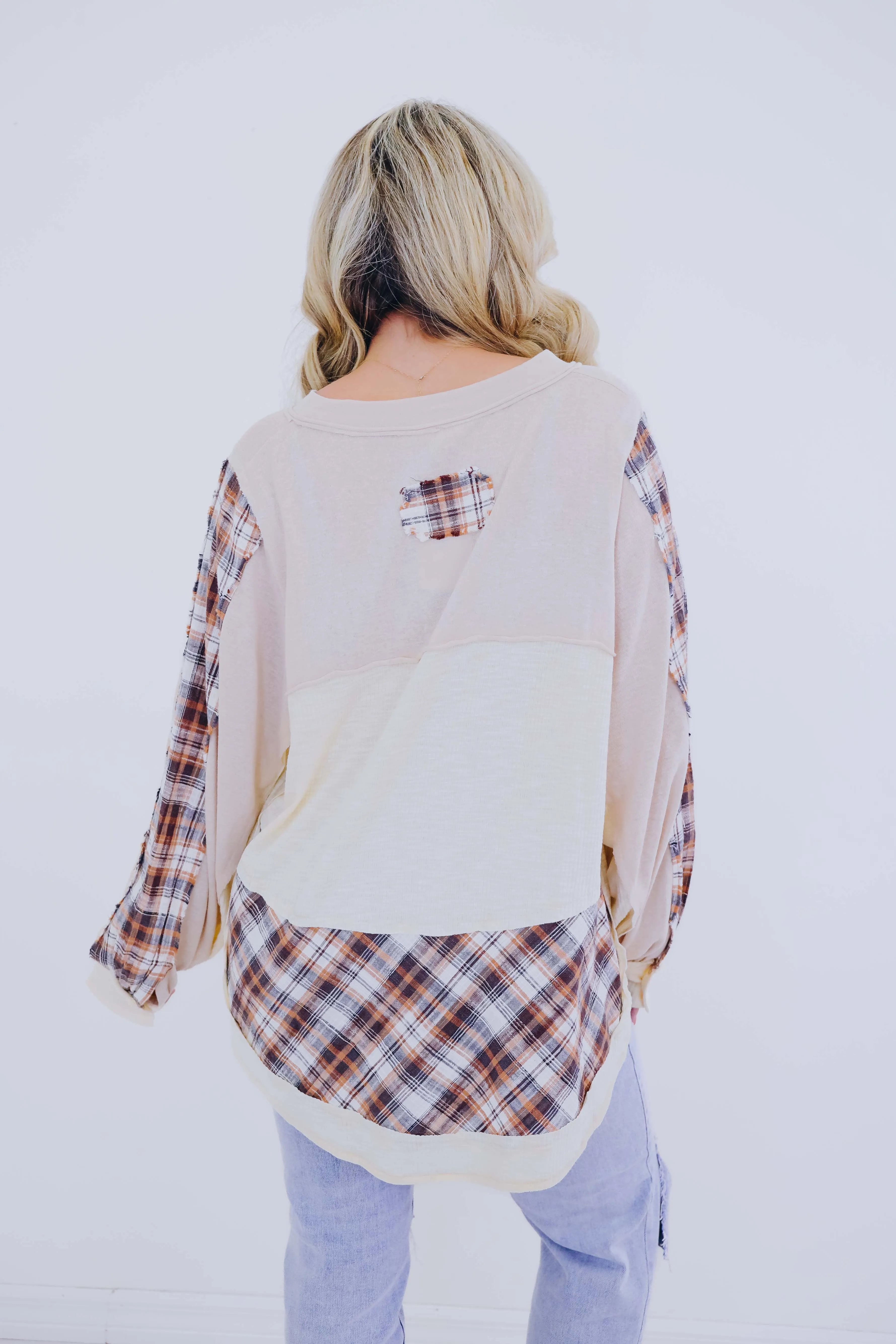 Falling For Plaid Colorblock Top By POL - 3 Colors