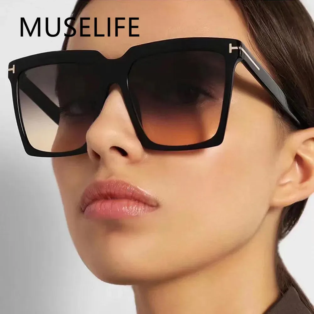 Fashion Square Sunglasses Luxury Women's Large Square Retro Sunglasses UV400