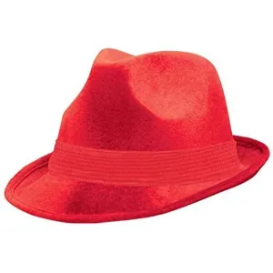Fedora Velour Hat Red