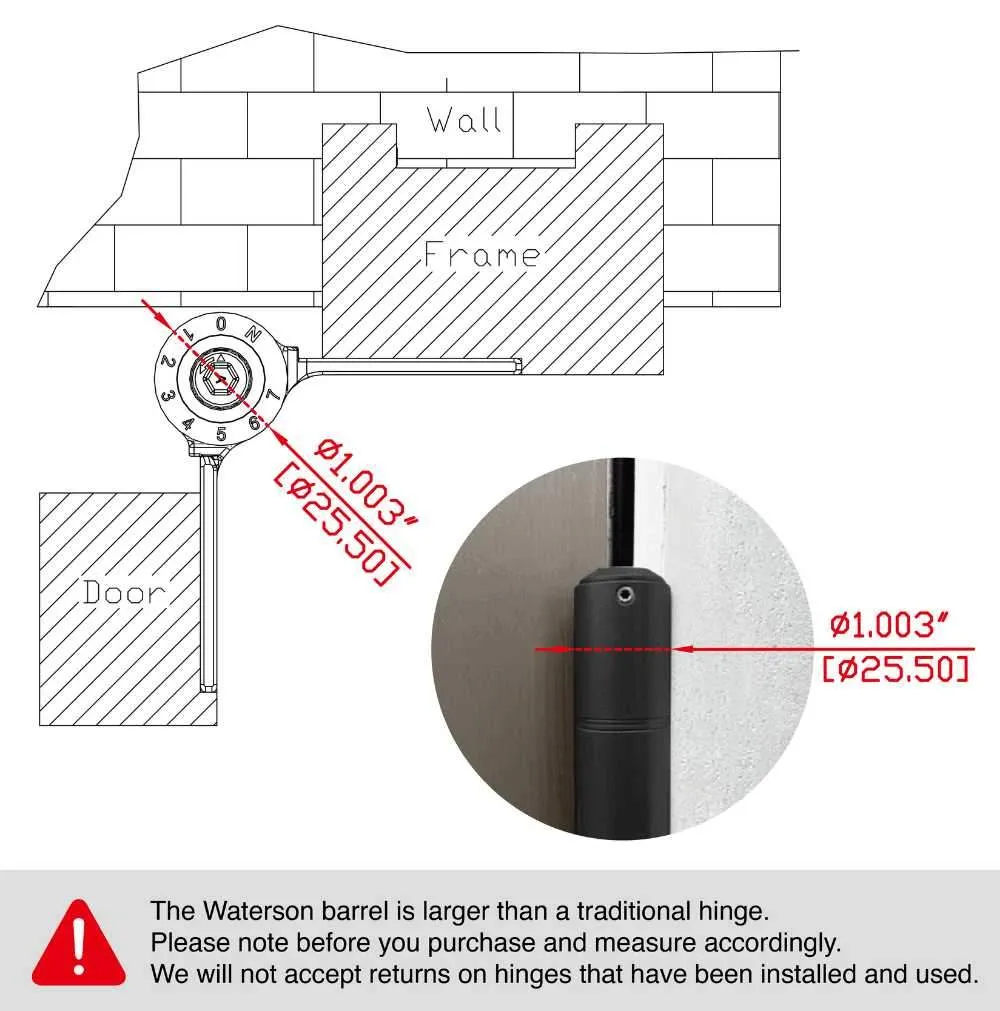 Fire Rated Self Closing Hinges | 7ft | SS304 | K51M-450-B3 | 3 Pack
