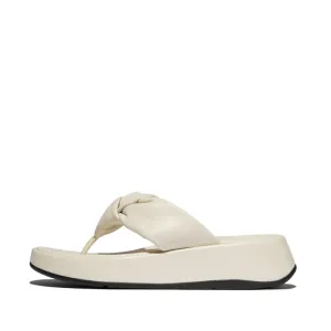 FitFlop F-Mode Knot Soft-Leather Flatform Toe-Post Sandals