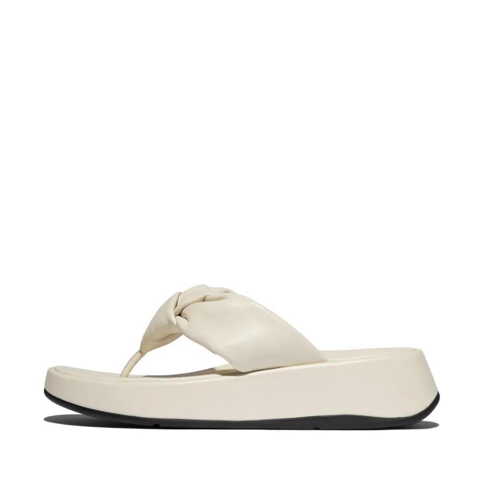 FitFlop F-Mode Knot Soft-Leather Flatform Toe-Post Sandals