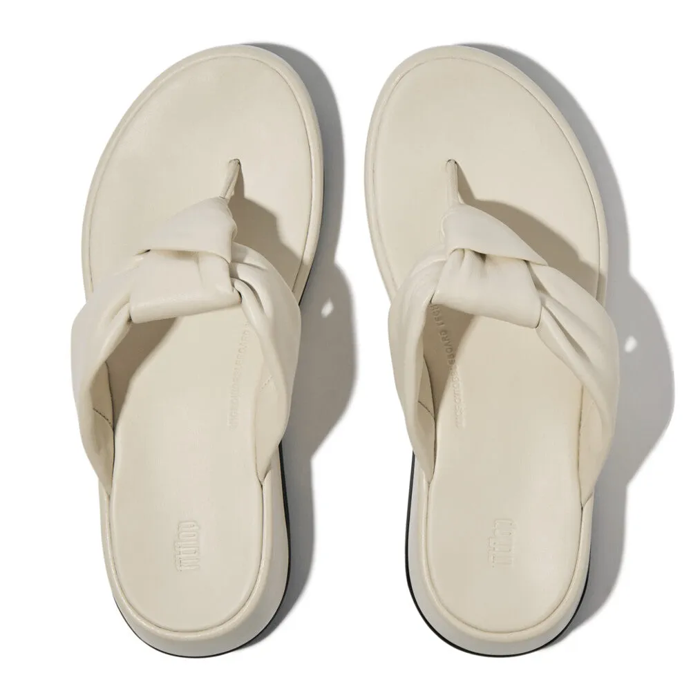 FitFlop F-Mode Knot Soft-Leather Flatform Toe-Post Sandals