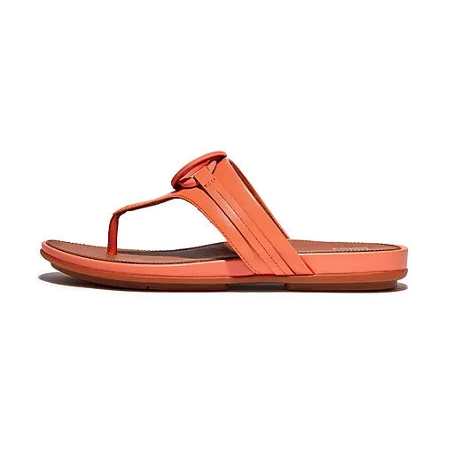 FitFlop Gracie Rubber Circlet Leather Sandals - Sunshine Coral
