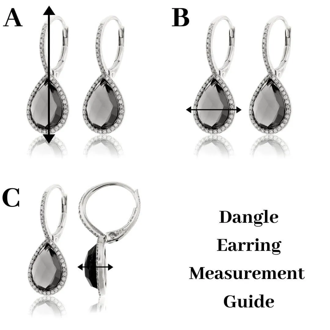 Flared Triangle Earrings with Drop