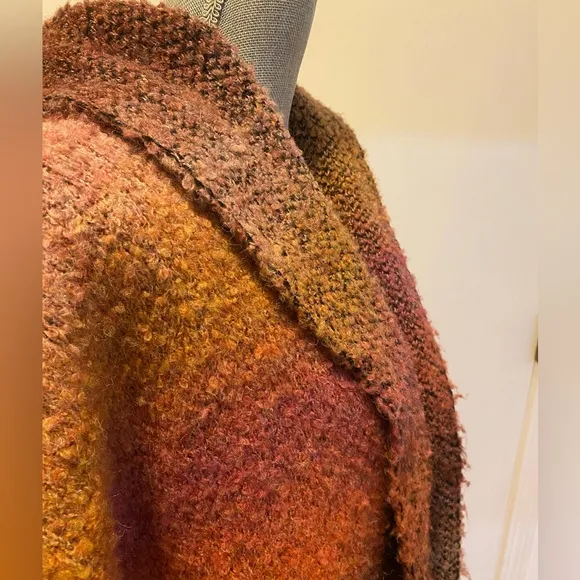 Free People Ombre Desert Rose Haze Hooded Poncho, One Size