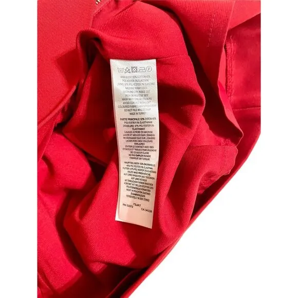 French Connection Red Mini Skirt Glass Stretch Mini Skirt Zippers Sz 4 NWT $128