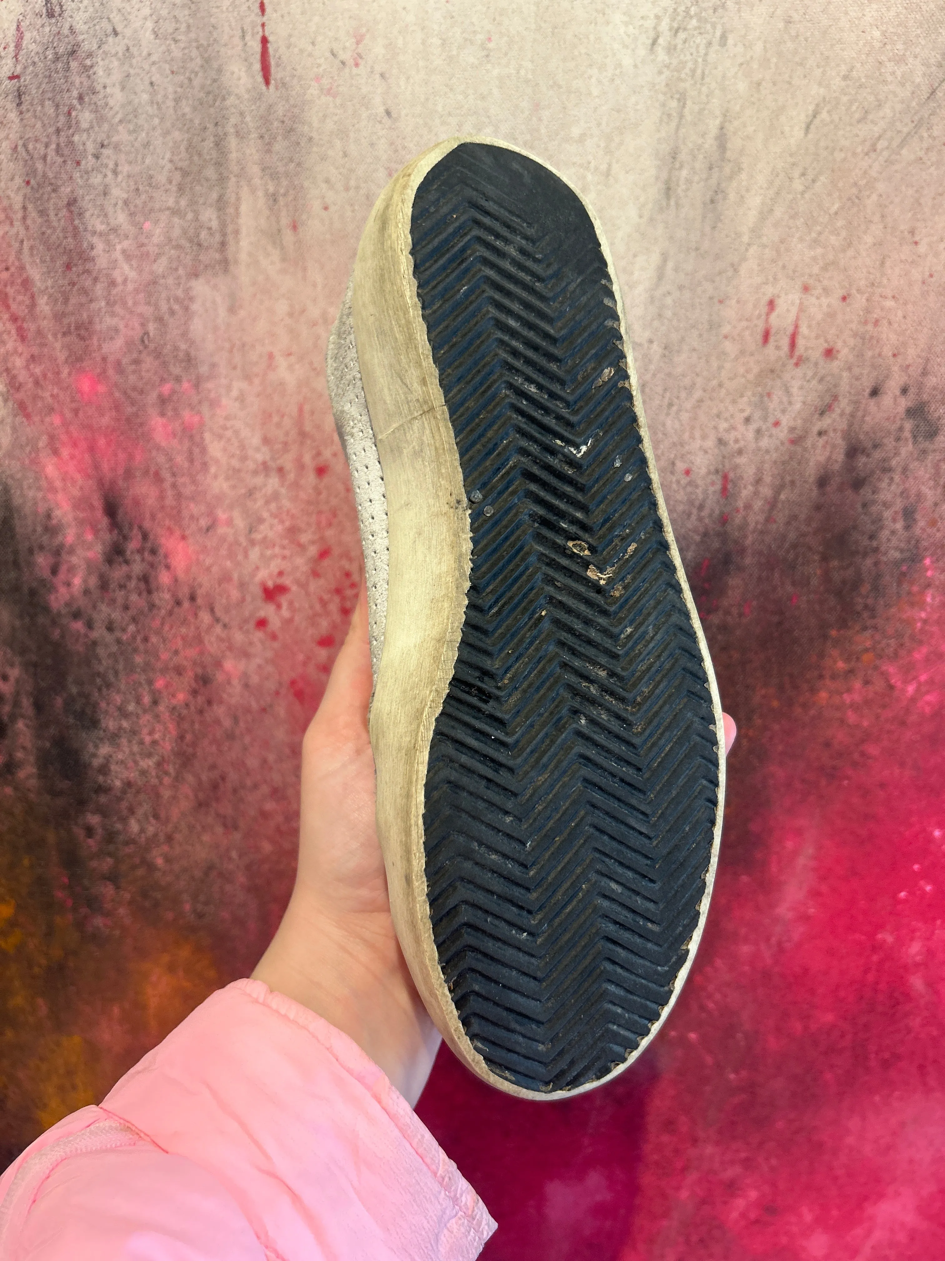 Golden Goose Shoes, White Superstar Sneakers with Hearts (size 38)