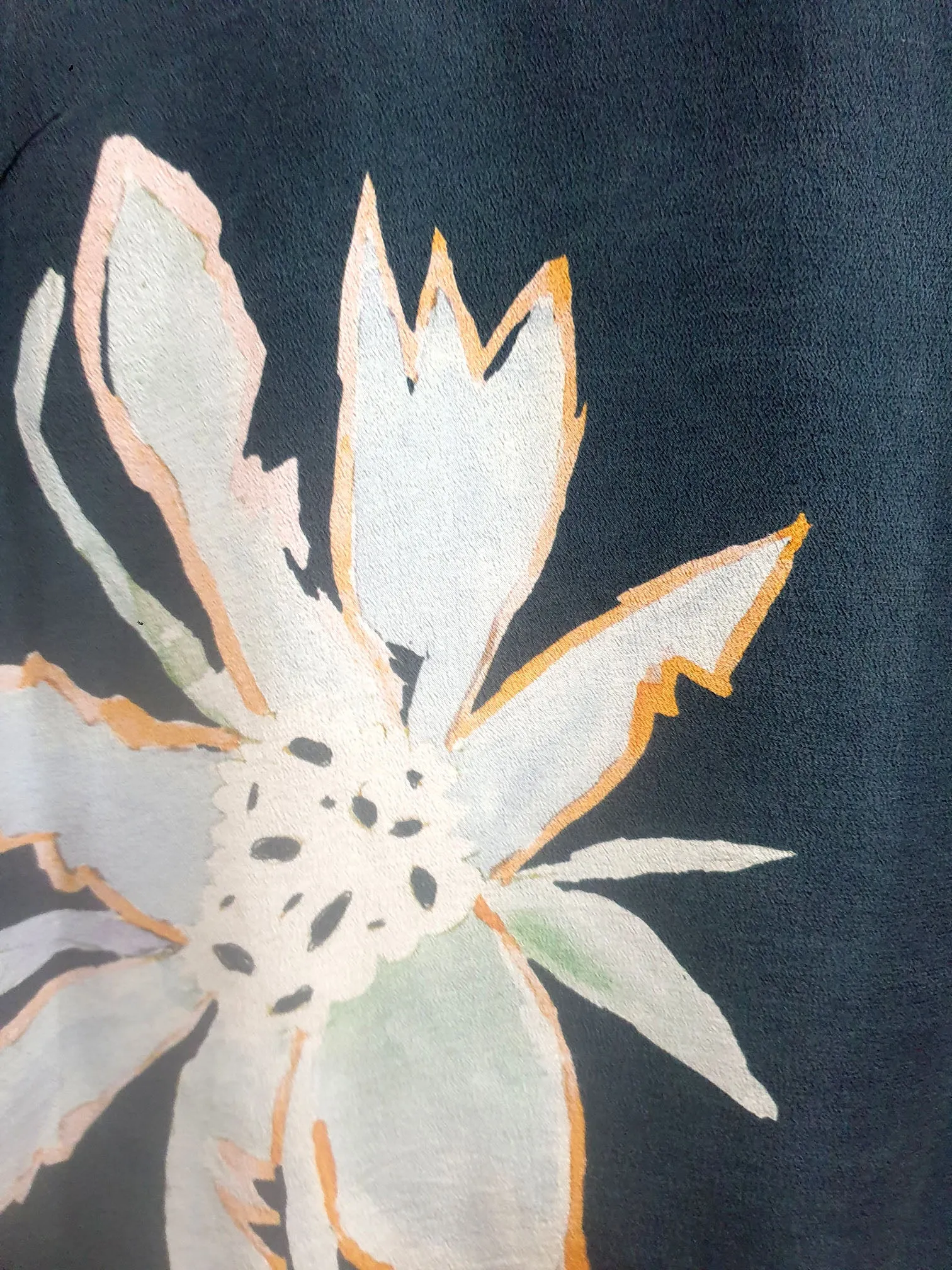 Gorman navy silk floral top size 10