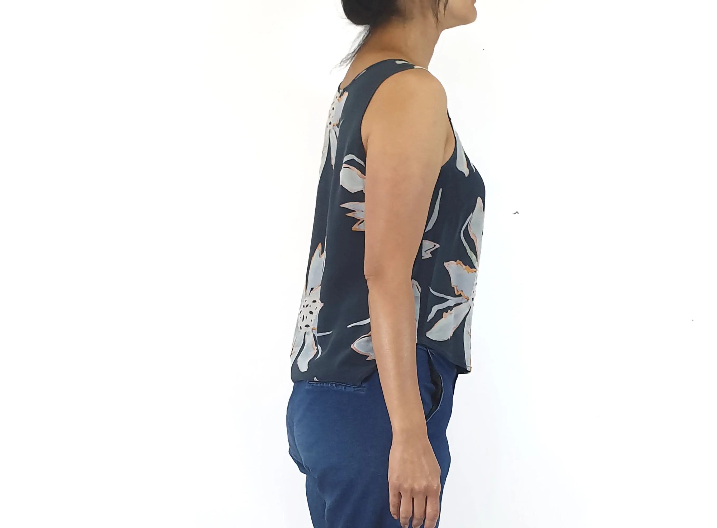 Gorman navy silk floral top size 10