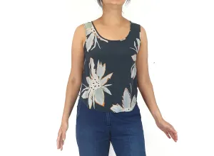 Gorman navy silk floral top size 10