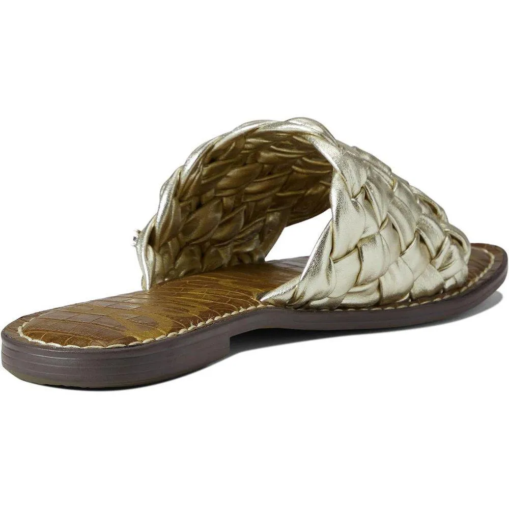 Griffin Jute Metallic Woven Leather Flat Sandals