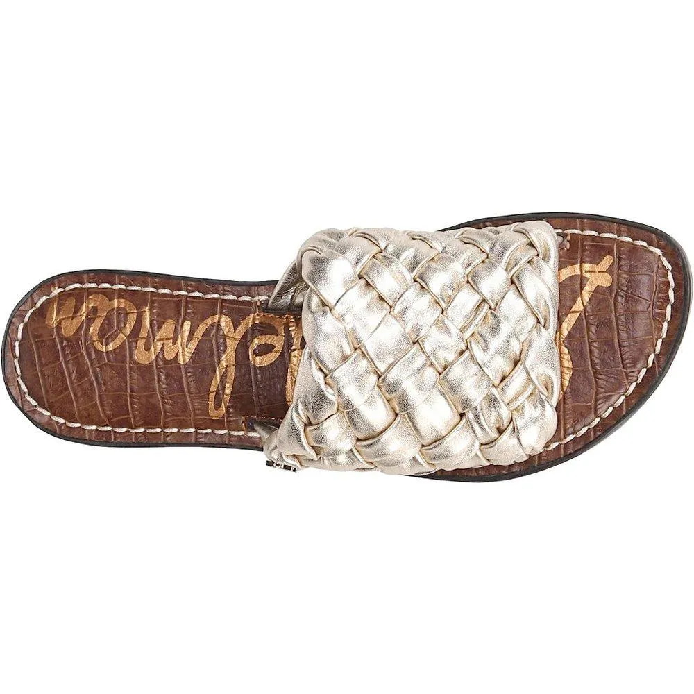 Griffin Jute Metallic Woven Leather Flat Sandals