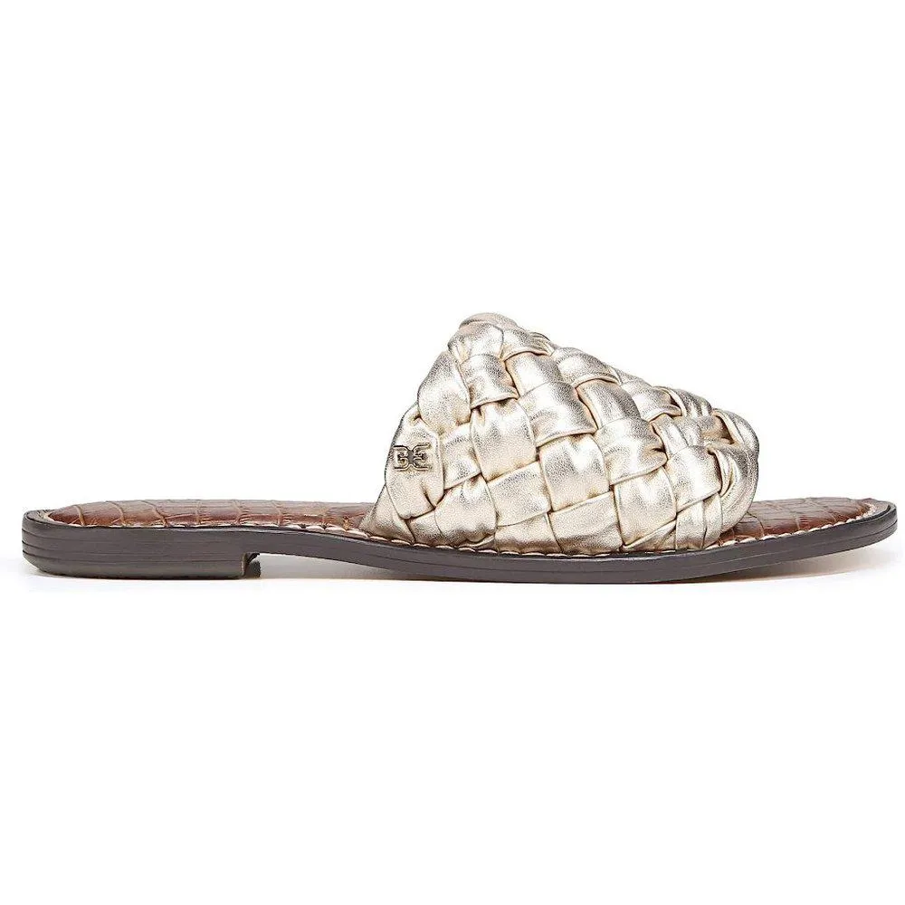 Griffin Jute Metallic Woven Leather Flat Sandals