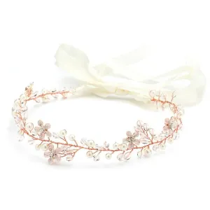 Handmade Rose Gold Bridal Headband