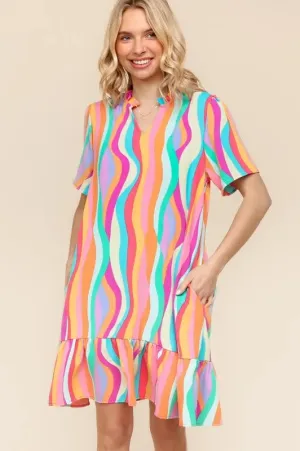 Haptics Tiered Woven Ruffle Hem Dress