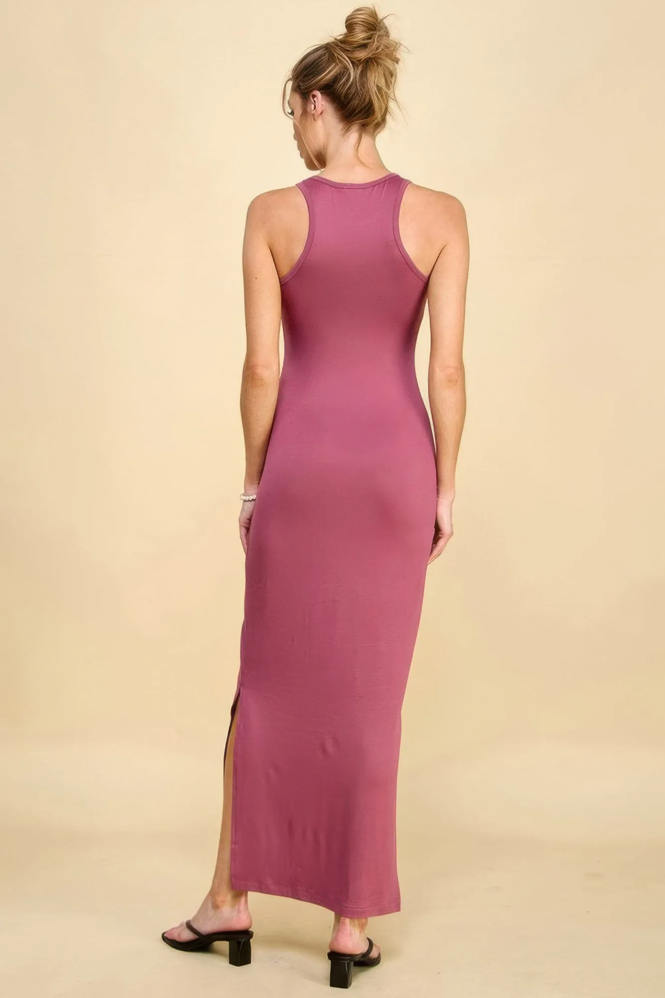 High Neck Side Slit Maxi Dress