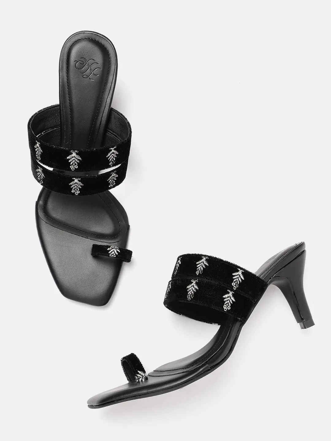 House of Pataudi Floral Embroidered Slim Heels