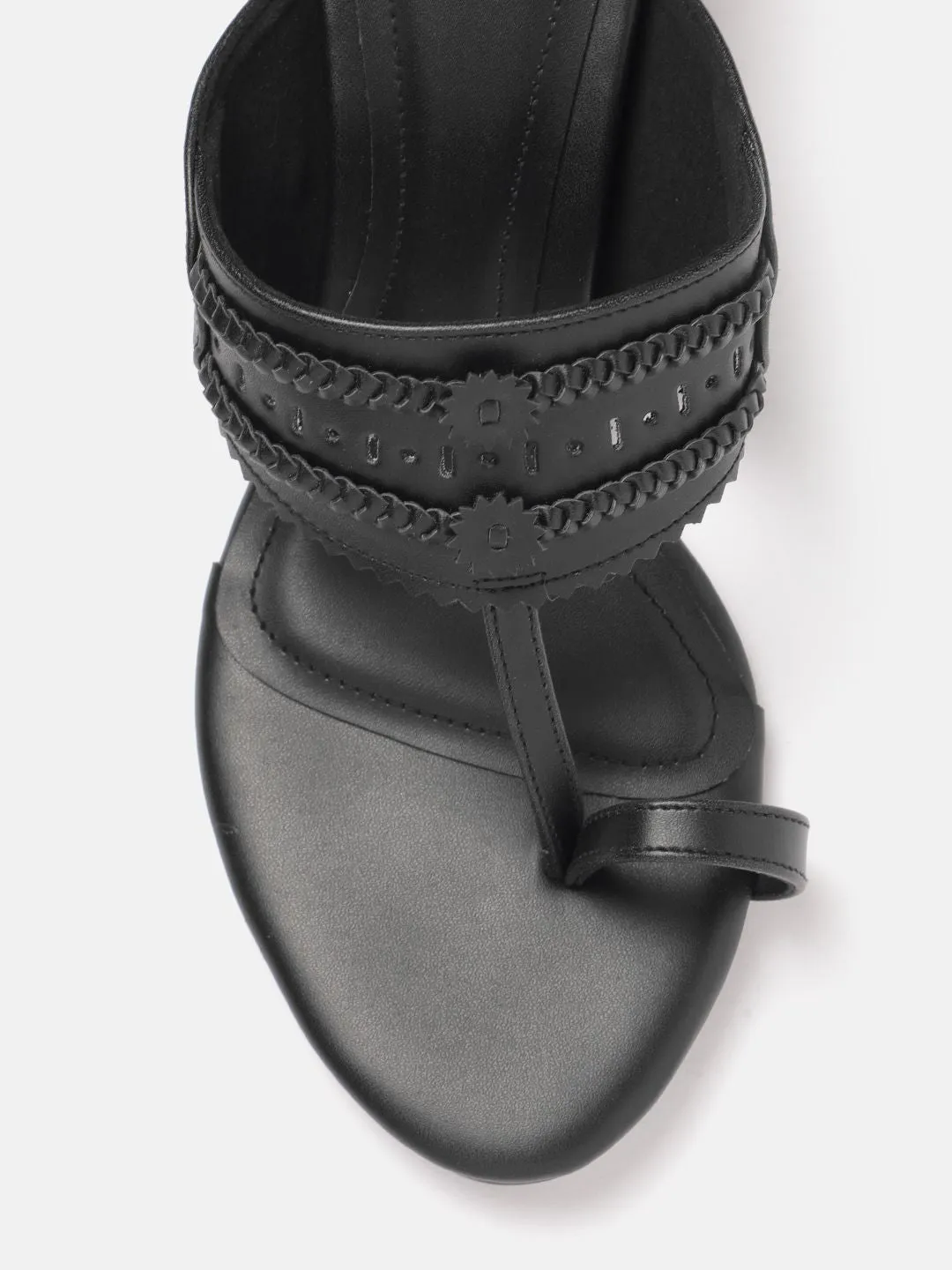 House of Pataudi Woven Design Block Heels