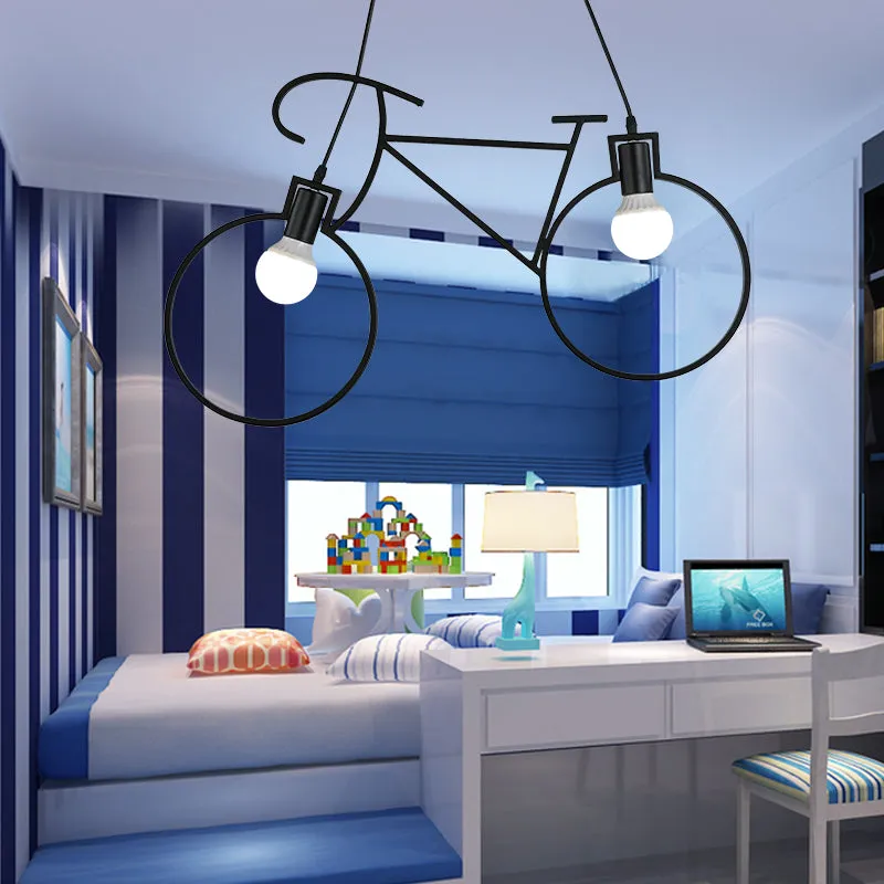 Iron Bike Industrial Pendent Light for Dining Room Bedroom