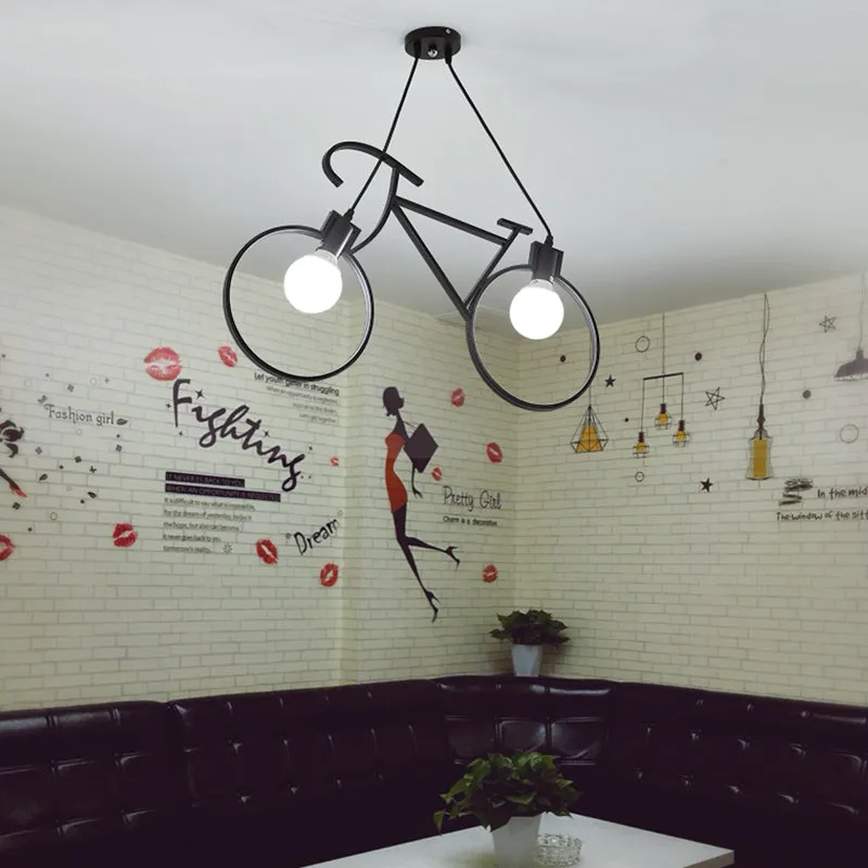Iron Bike Industrial Pendent Light for Dining Room Bedroom