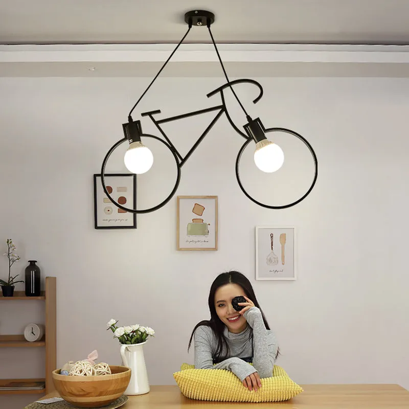 Iron Bike Industrial Pendent Light for Dining Room Bedroom