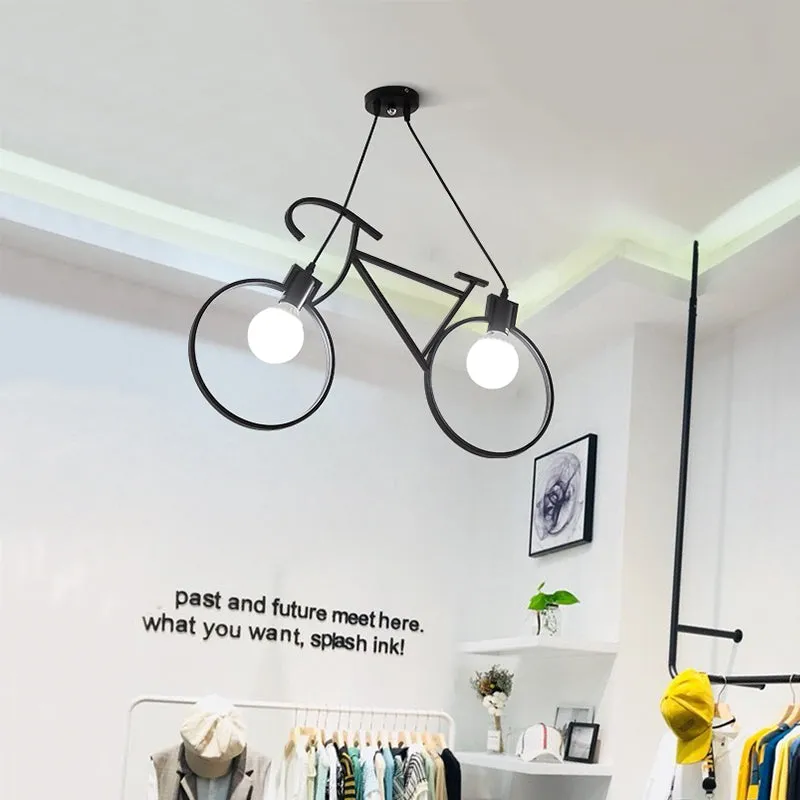 Iron Bike Industrial Pendent Light for Dining Room Bedroom