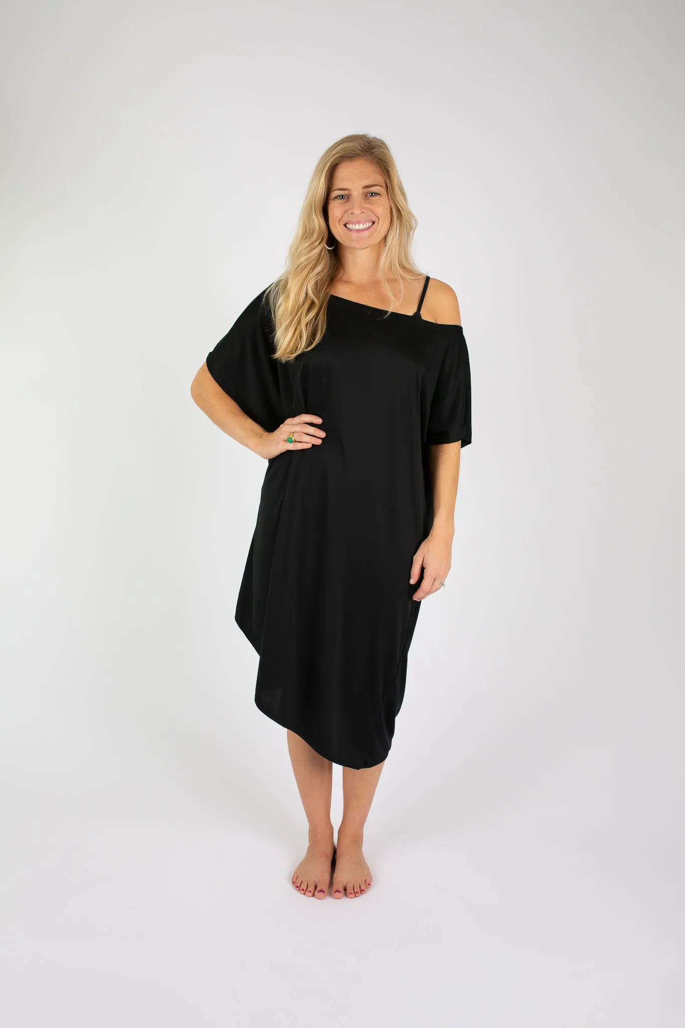 Jet (Away) Black Mini Coastal Caftan