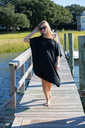 Jet (Away) Black Mini Coastal Caftan