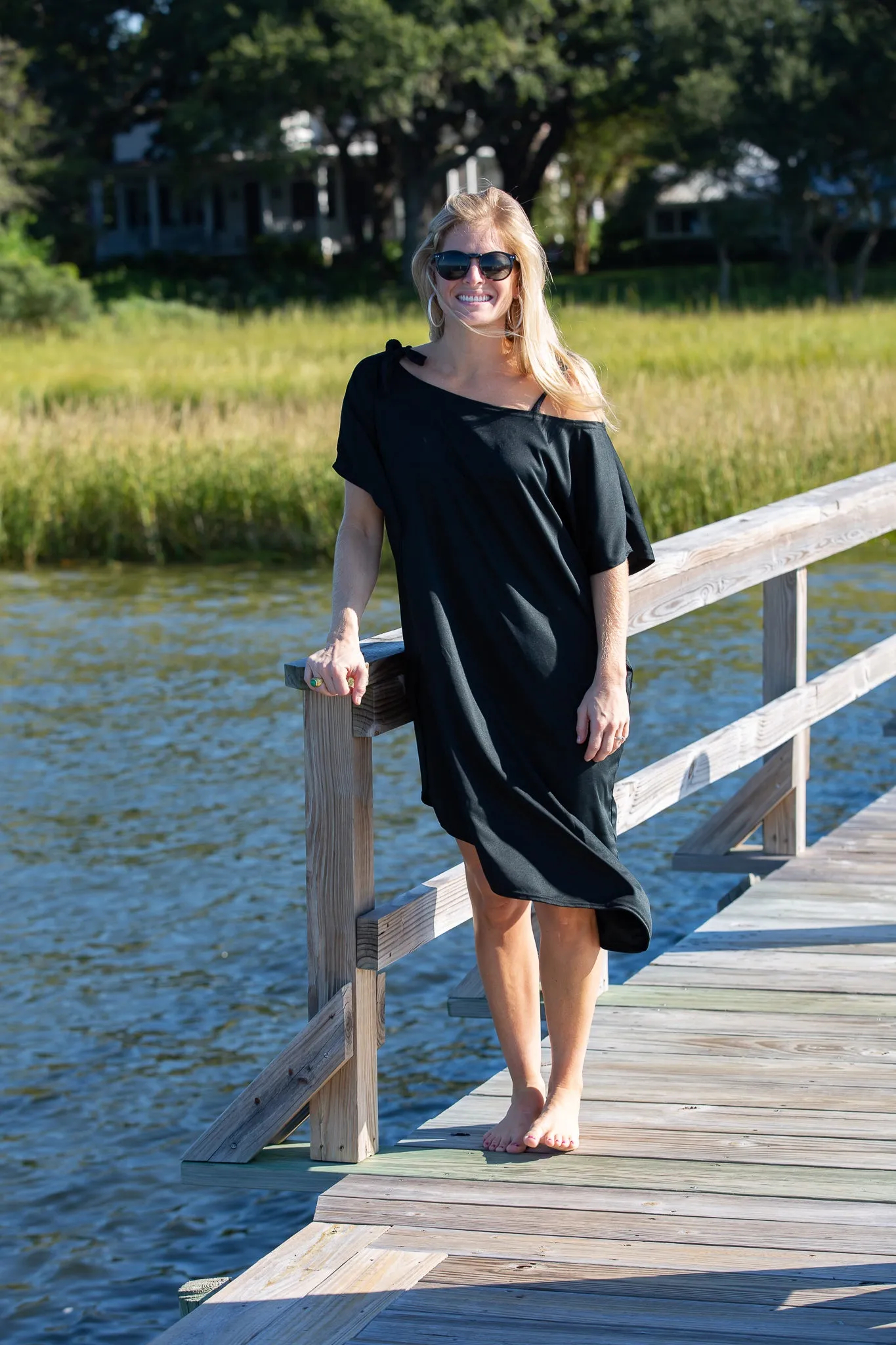 Jet (Away) Black Mini Coastal Caftan