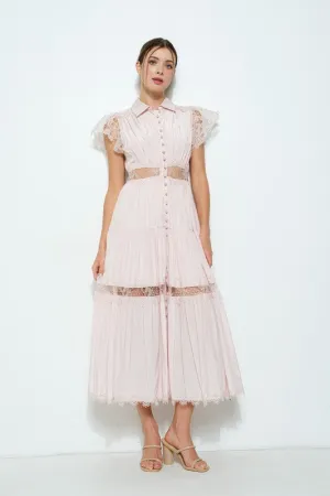 Lace Panel Tiered Maxi Dress (2 Color Ways)