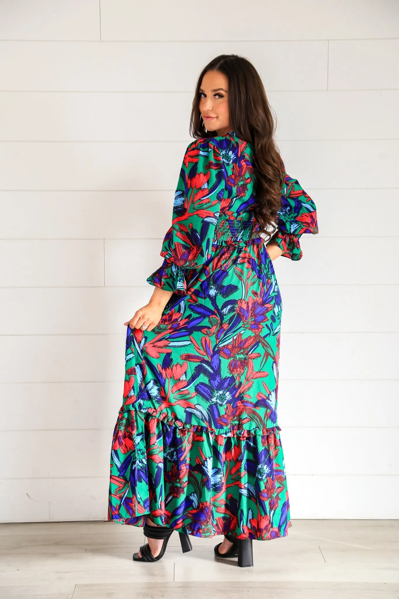 Lauren Ruffle Maxi Dress