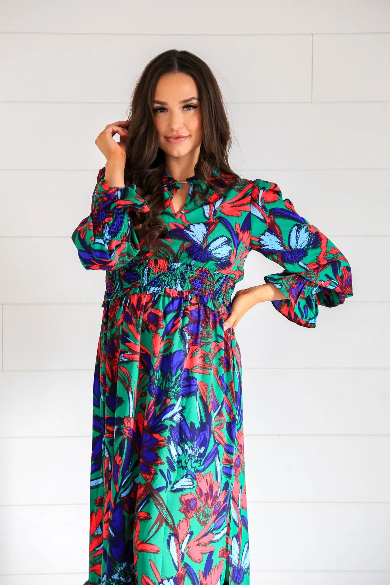Lauren Ruffle Maxi Dress