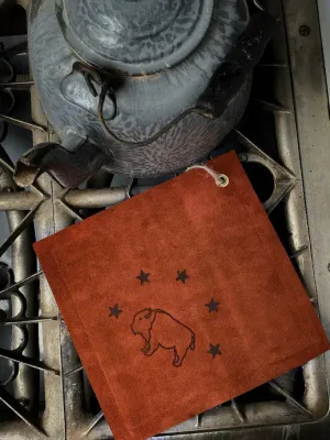 Leather Hot Pad with Buffalo
