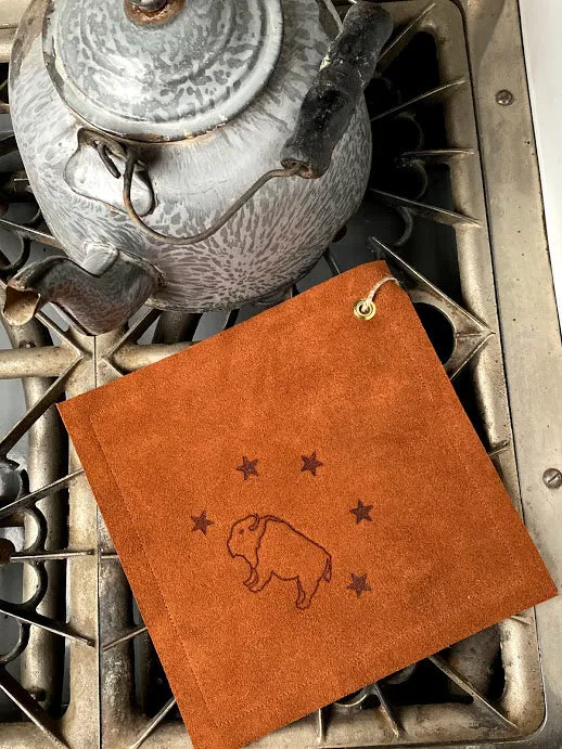 Leather Hot Pad with Buffalo
